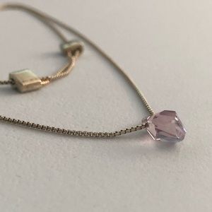 A&A + Swarovski Lt. Purple Crystal Necklace - gold